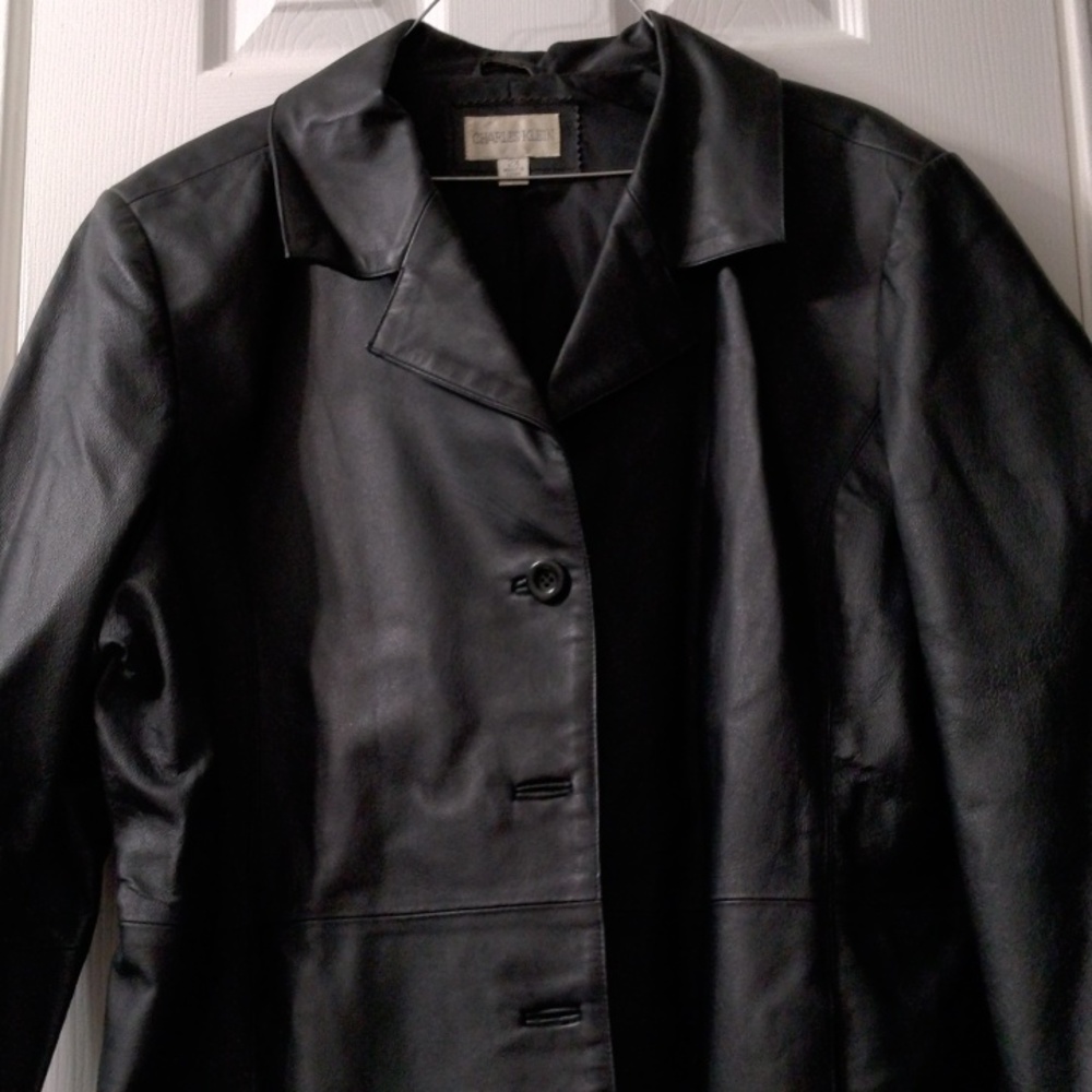 Mid/Short Black 100% Genuine Leather Charles Klein Size XXL
